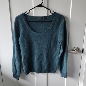 Raffi Teal Scoop Neck Knit Sweater